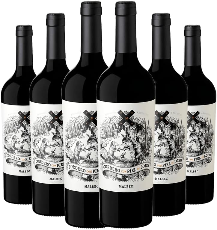 Kit 6 Garrafas Cordero Con Piel de Lobo Malbec